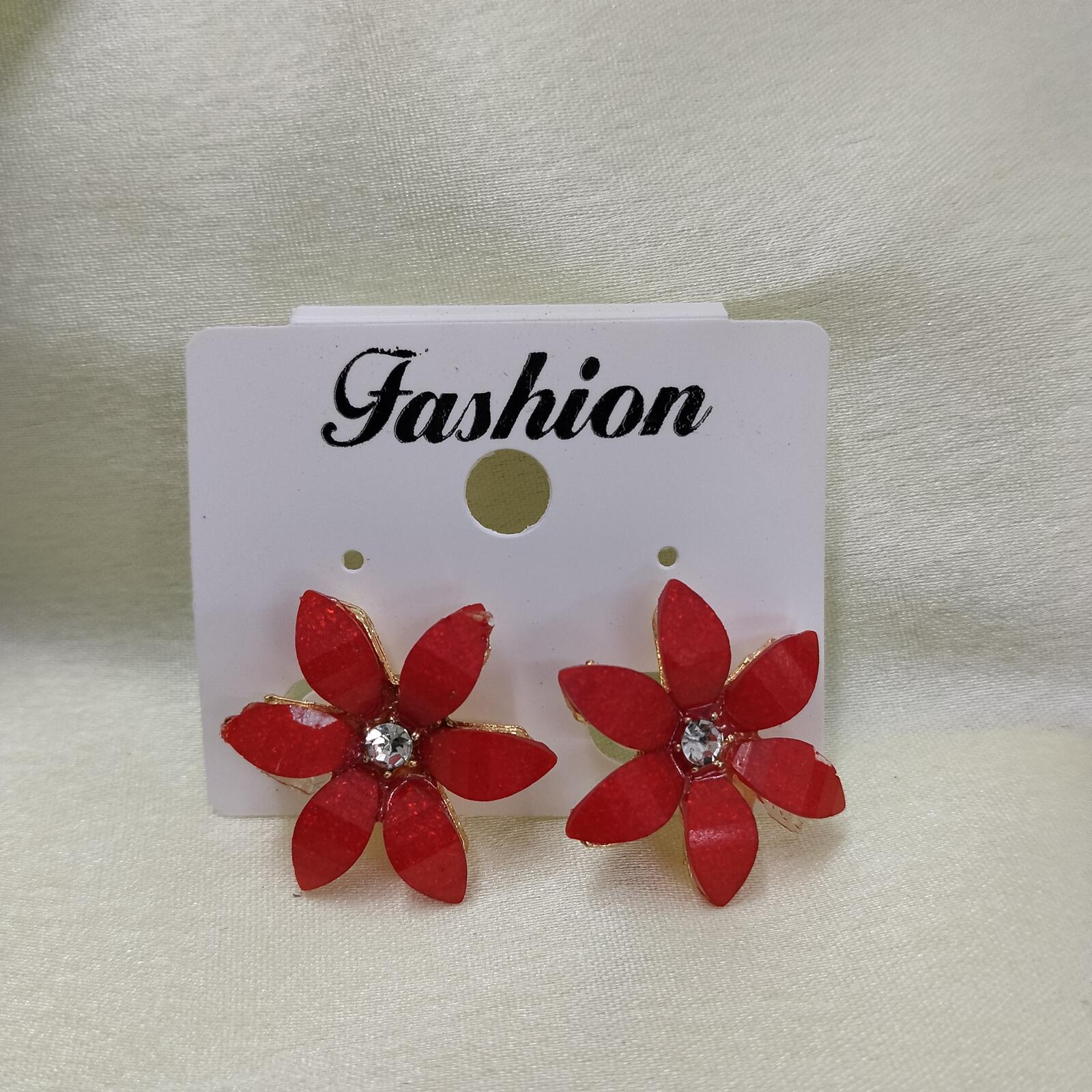 Flower Earring Red