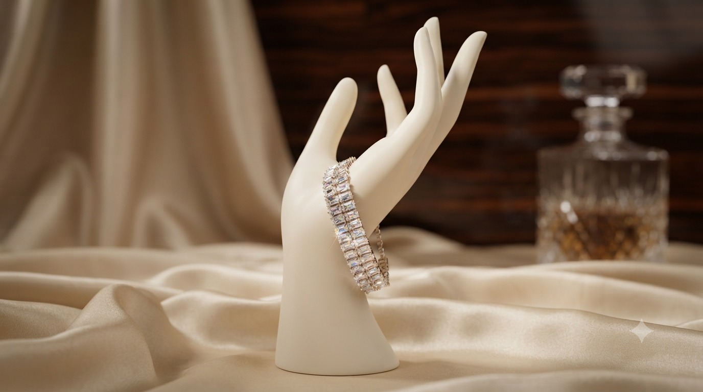 Silver Crystal Adjustable Bracelet