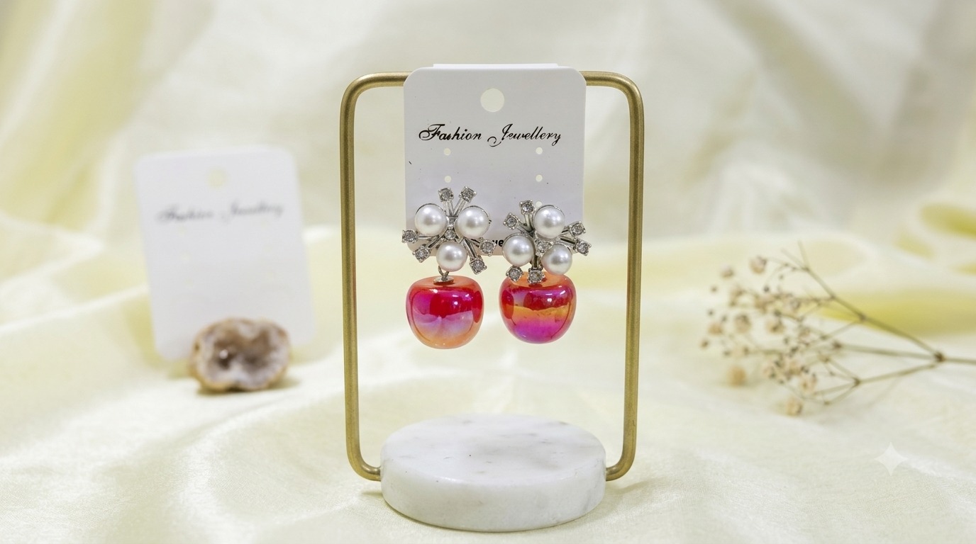 Red Cherry Drop Earrings