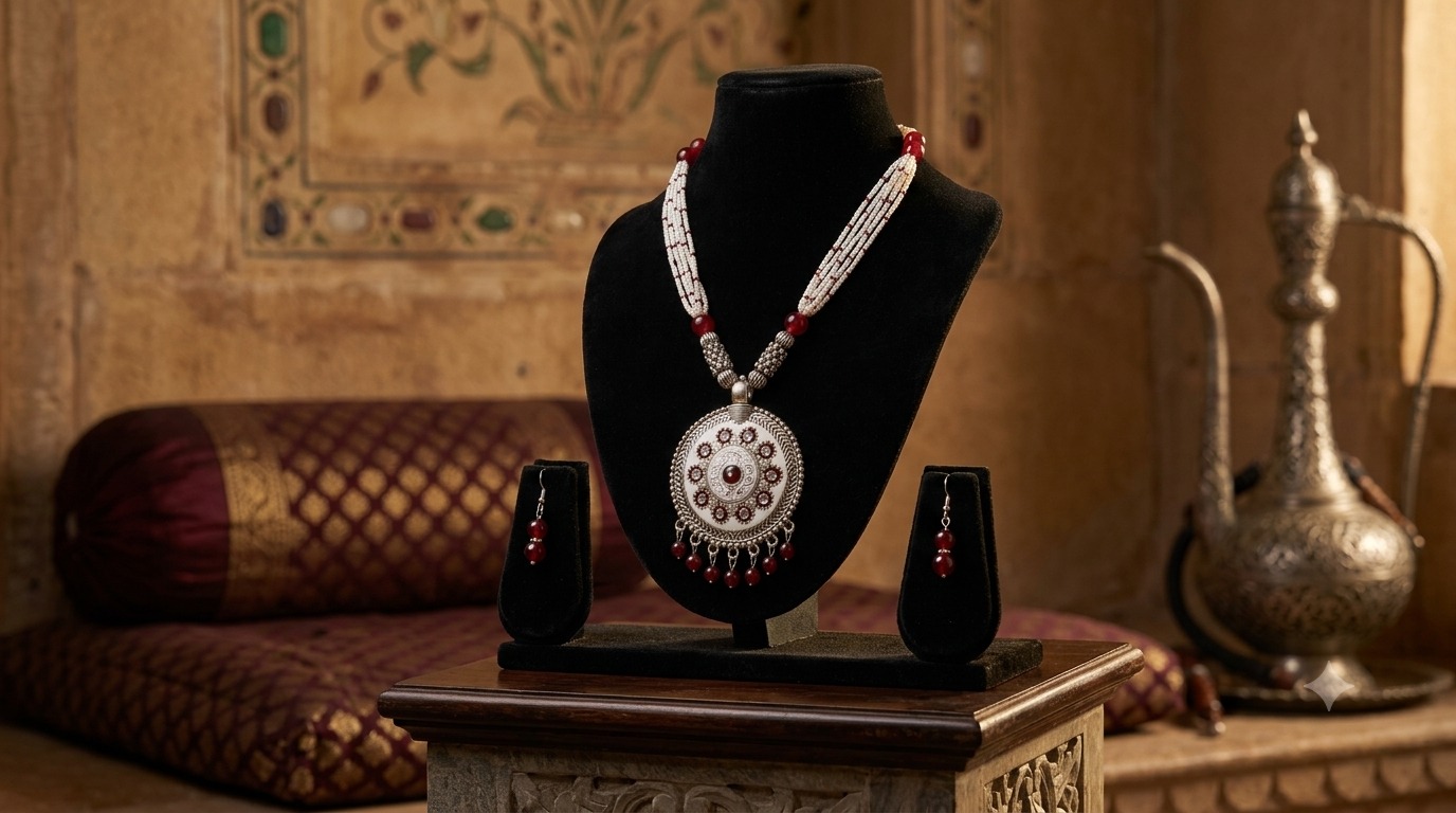 Oxidised Pearl Set - 7