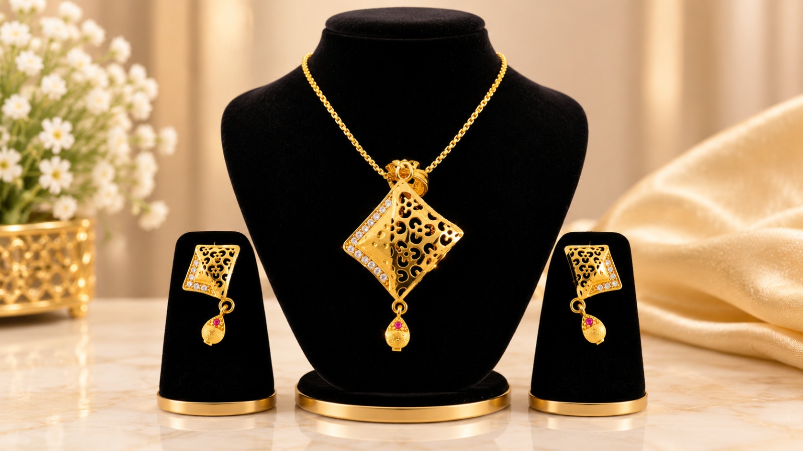 Golden Chain Pendant Set 5