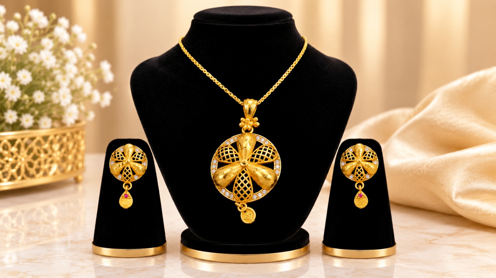 Golden Chain Pendant Set 4
