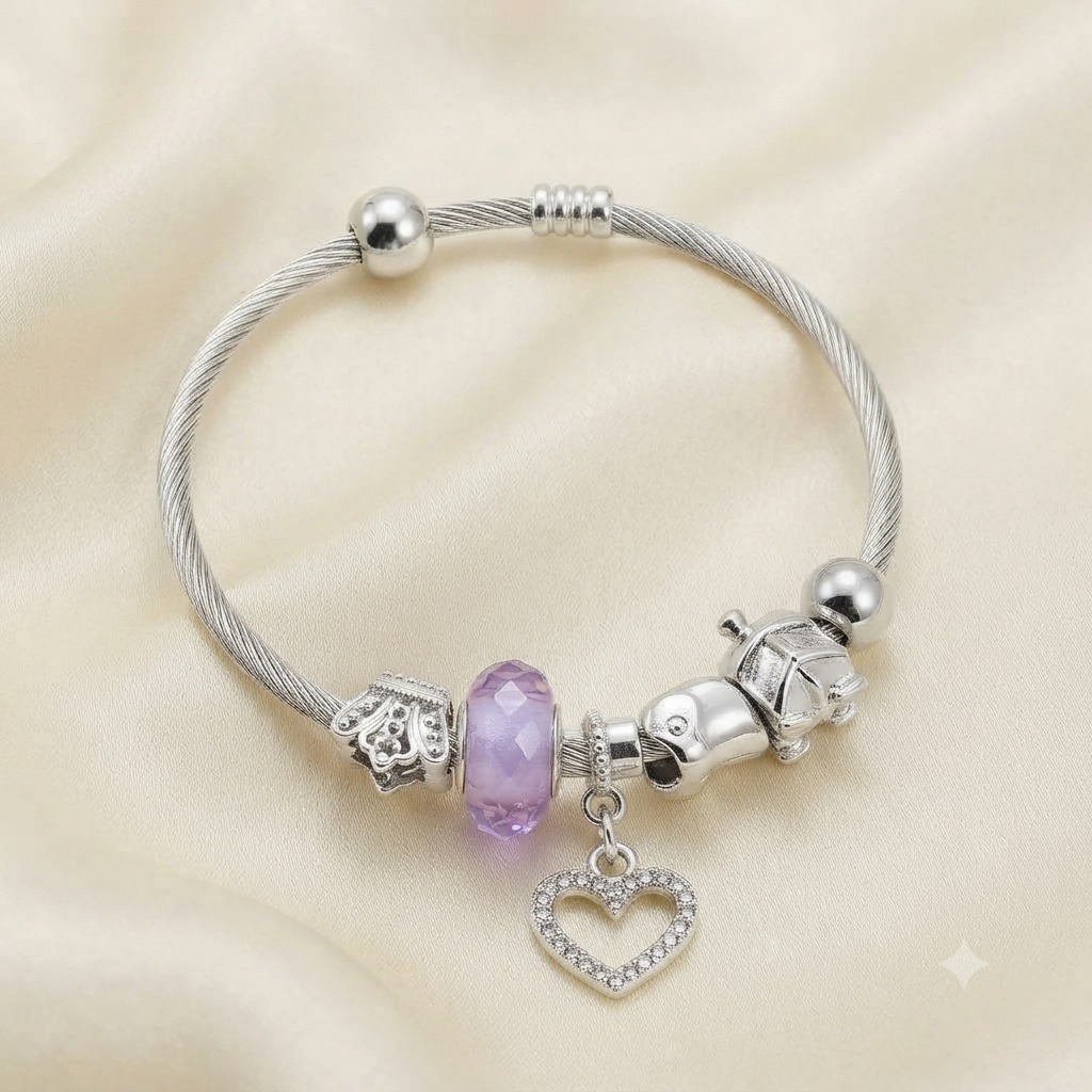 Adjustable Oxidised Charms Bracelet Pattern 3