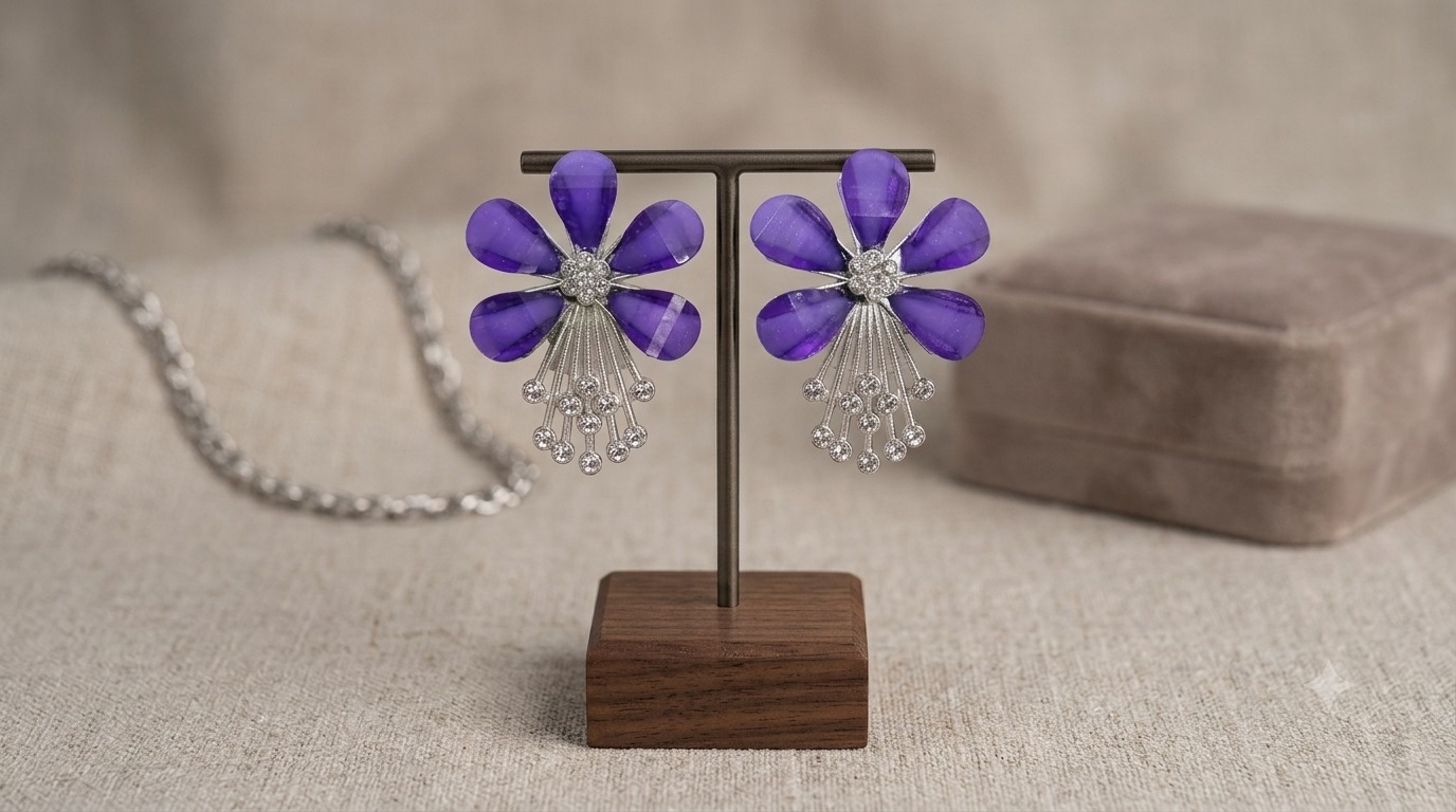 Light Purple Flower Earings