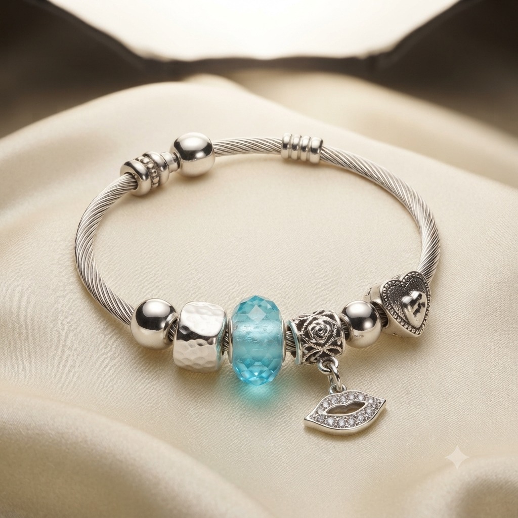 Adjustable Oxidised Charms Bracelet Pattern 6