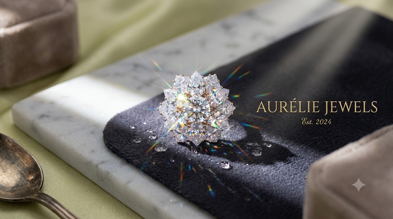 Glass Flower Adjustable Ring