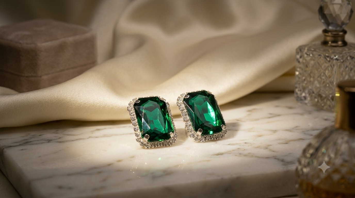 Green Stone Earrings