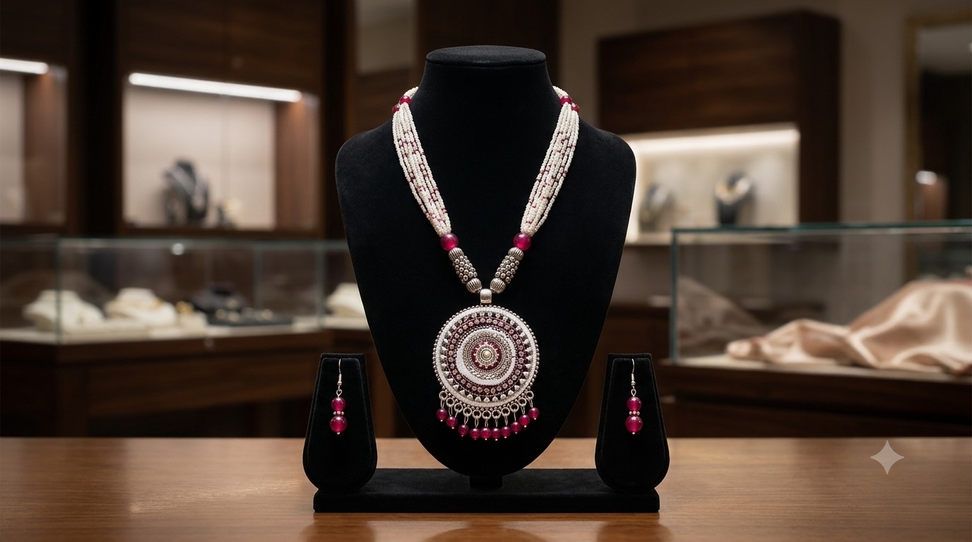 Oxidised Pearl Set - 1