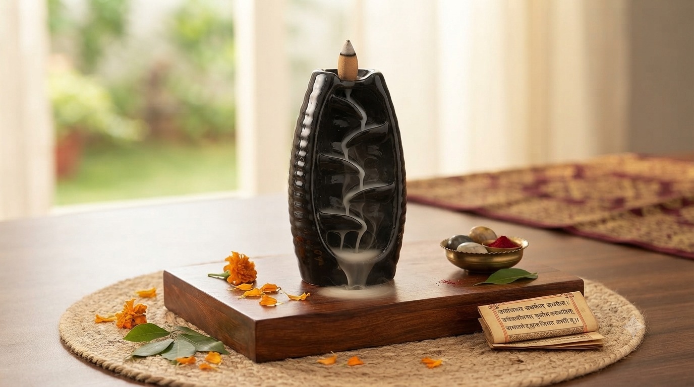 Cascade Leaf Tower Backflow Incense Burner